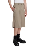 Wool-Blend Long Bermuda Shorts