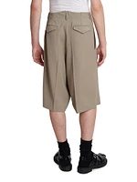 Wool-Blend Long Bermuda Shorts