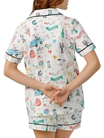 Just Married Boxer Short-Sleeve Pajama Set