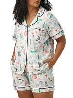 Just Married Boxer Short-Sleeve Pajama Set