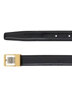 Buckle Thin Belt Shiny Leather