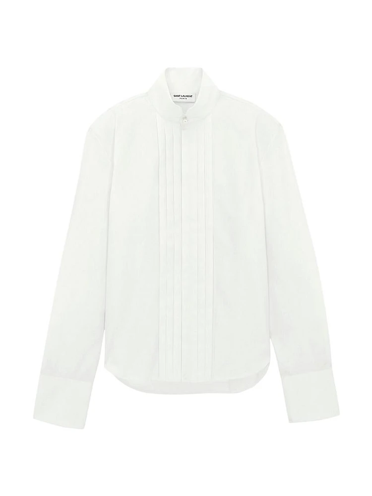 Pleated Shirt Cotton Poplin