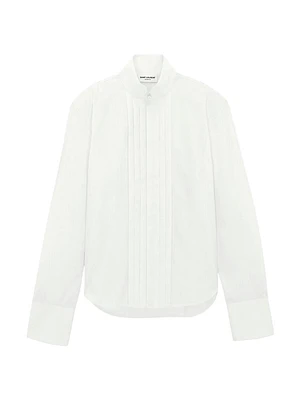 Pleated Shirt Cotton Poplin