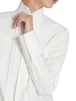 Pleated Shirt Cotton Poplin