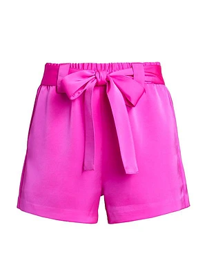 Marina Belted Satin Shorts