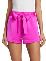 Marina Belted Satin Shorts