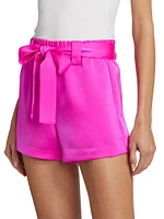 Marina Belted Satin Shorts