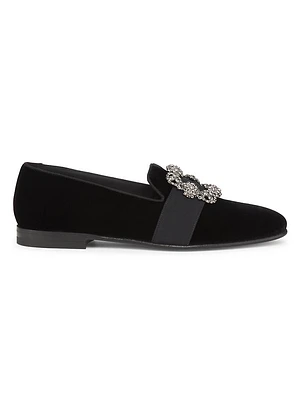 Carlton Crystal-Buckle Loafers