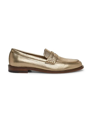 Perry Metallic Leather Loafers