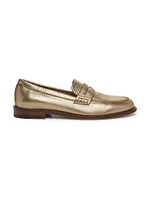 Perry Metallic Leather Loafers