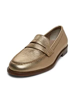 Perry Metallic Leather Loafers