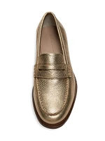 Perry Metallic Leather Loafers