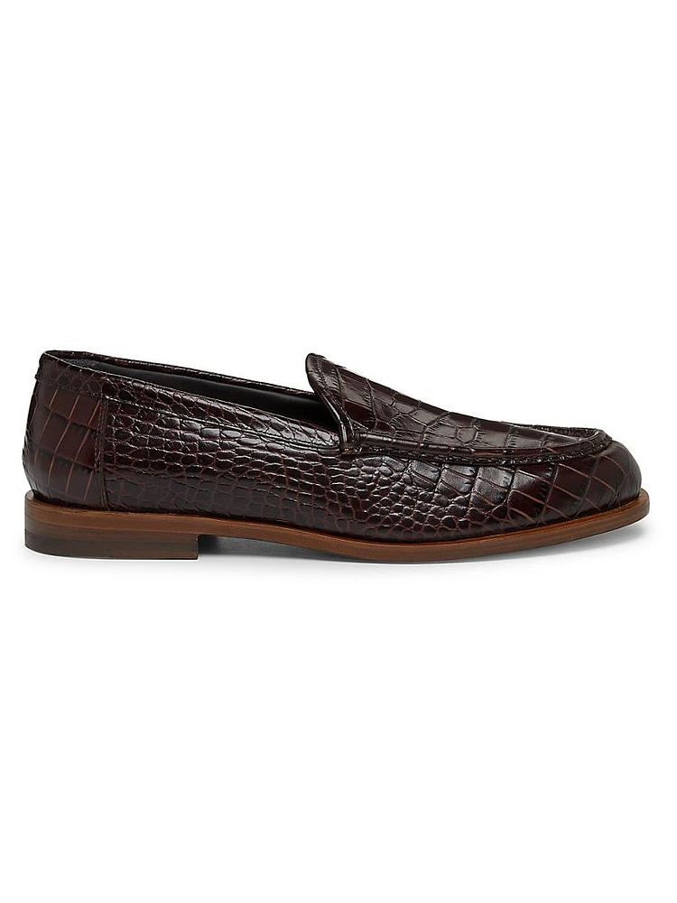 Ralone Embossed-Leather Loafers