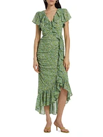 Vilma Floral Ruffle Midi-Dress