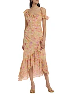 Luvita Floral Ruffled Midi-Dress