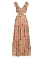 Fritillaria Floral Cut-Out Maxi Dress