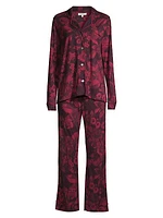 Cotton-Blend Floral 2-Piece Pajama Set