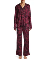 Cotton-Blend Floral 2-Piece Pajama Set