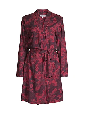 Cotton-Blend Floral Sleep Robe