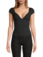 Duo Cap-Sleeve Corset Top