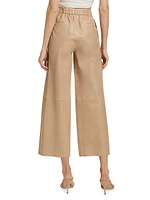 Leather Wide-Leg Crop Pants