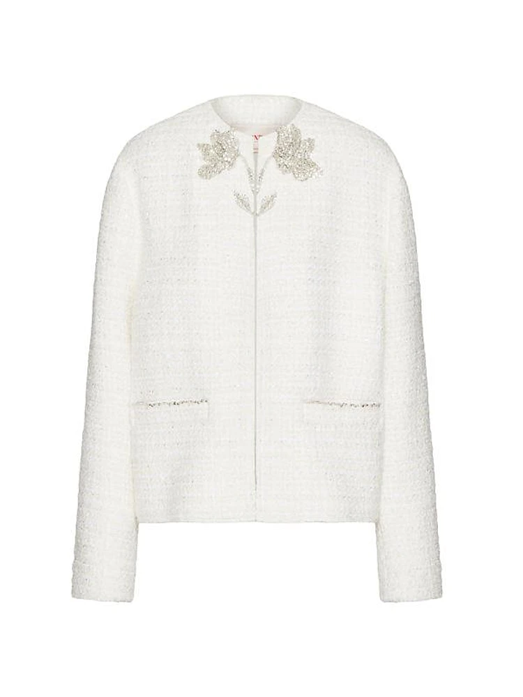 Embroidered Glaze Tweed Jacket