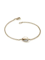 Pebble 14K Yellow Gold & 0.07 TCW Diamond Heart Charm Bracelet