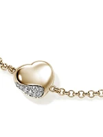 Pebble 14K Yellow Gold & 0.07 TCW Diamond Heart Charm Bracelet