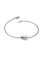 Pebble Sterling Silver & 0.07 TCW Diamond Heart Charm Bracelet