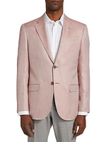 Silk-Breasted Single-Breasted Blazer