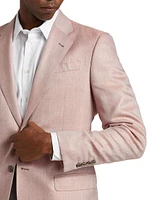 Silk-Breasted Single-Breasted Blazer