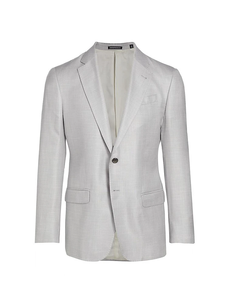 Woven Two-Button Blazer