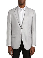 Woven Two-Button Blazer