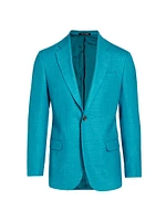 Wool-Blend Two-Button Blazer