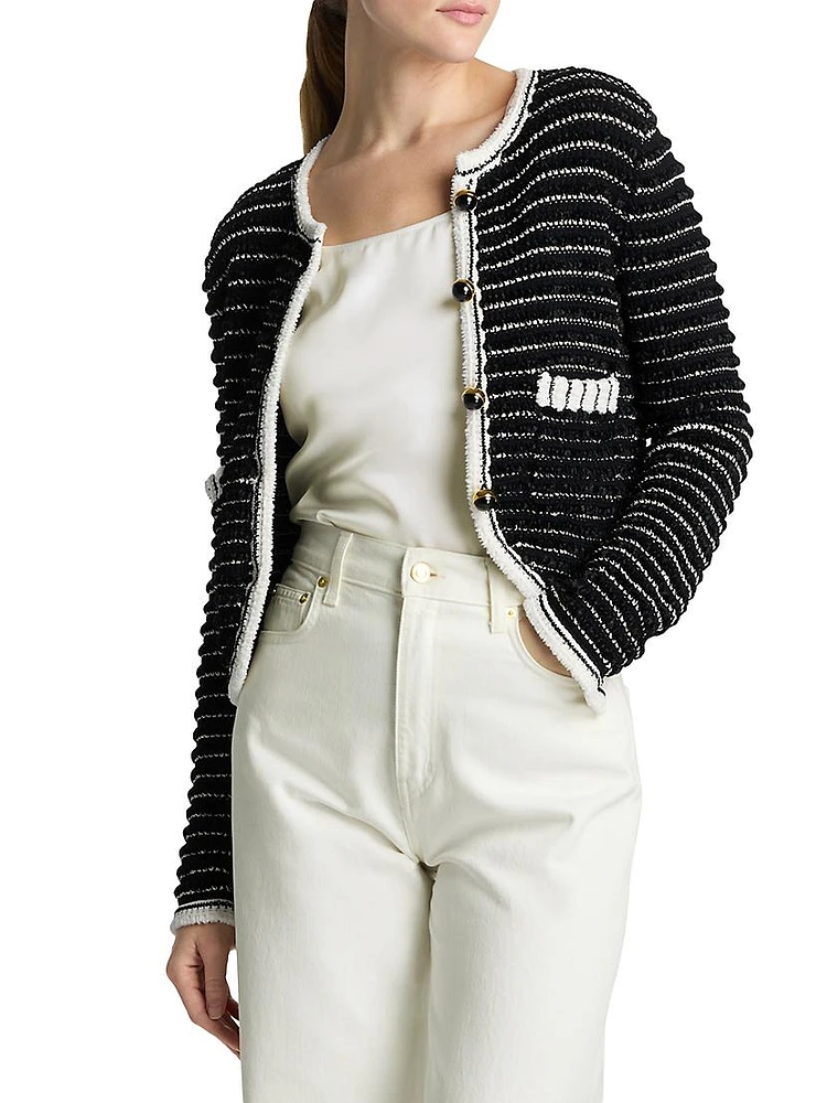 Eyelash Stretch Tweed Jacket