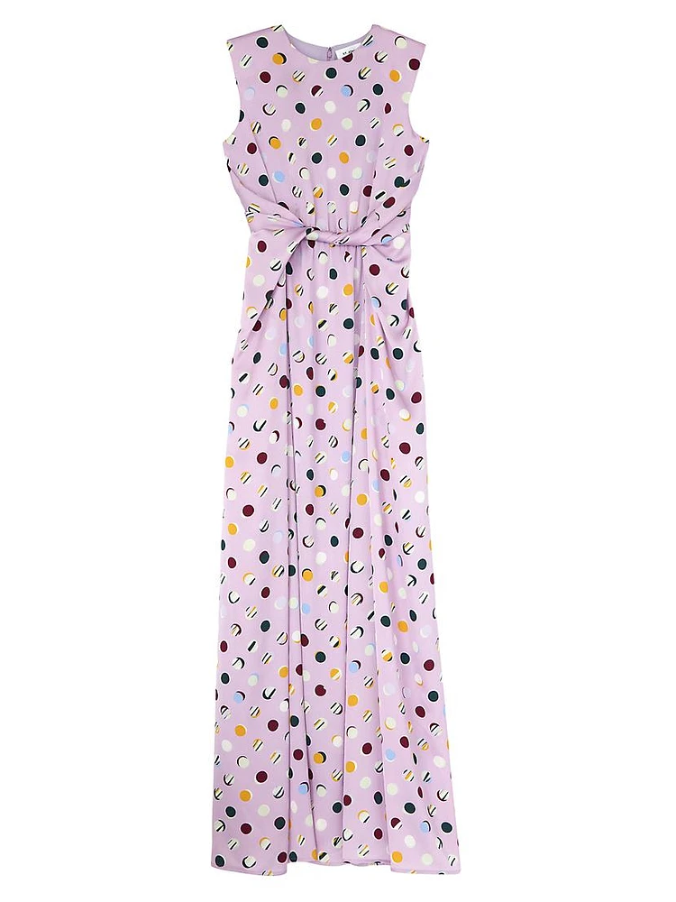 Collage Dots Print Maxi Dress