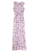 Collage Dots Print Maxi Dress