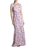 Collage Dots Print Maxi Dress