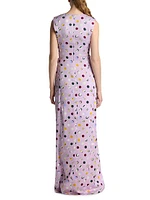 Collage Dots Print Maxi Dress