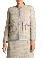 Textured Metallic Slub Tweed Jacket