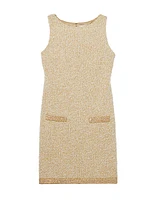 Eyelash Sequin Tweed Sheath Dress