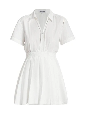 Noemi Cotton-Blend Pleated Romper