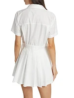 Noemi Cotton-Blend Pleated Romper