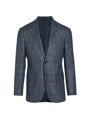 Plaid Two-Button Sport Coat