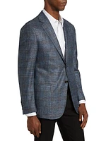 Plaid Two-Button Sport Coat