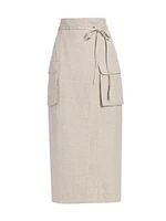 Nara Linen-Blend Pencil Skirt