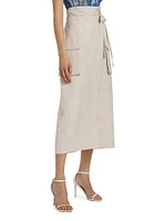 Nara Linen-Blend Pencil Skirt