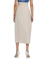 Nara Linen-Blend Pencil Skirt