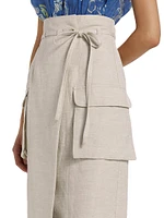 Nara Linen-Blend Pencil Skirt