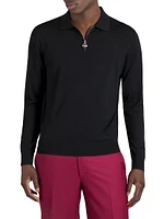 Long Sleeve Zip Polo Shirt